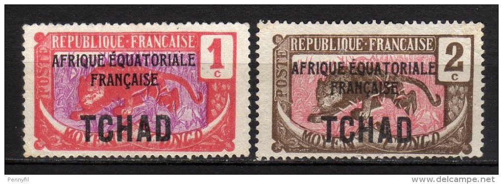 TCHAD - 1924/33 Scott# 19+20 (*) - Unused Stamps