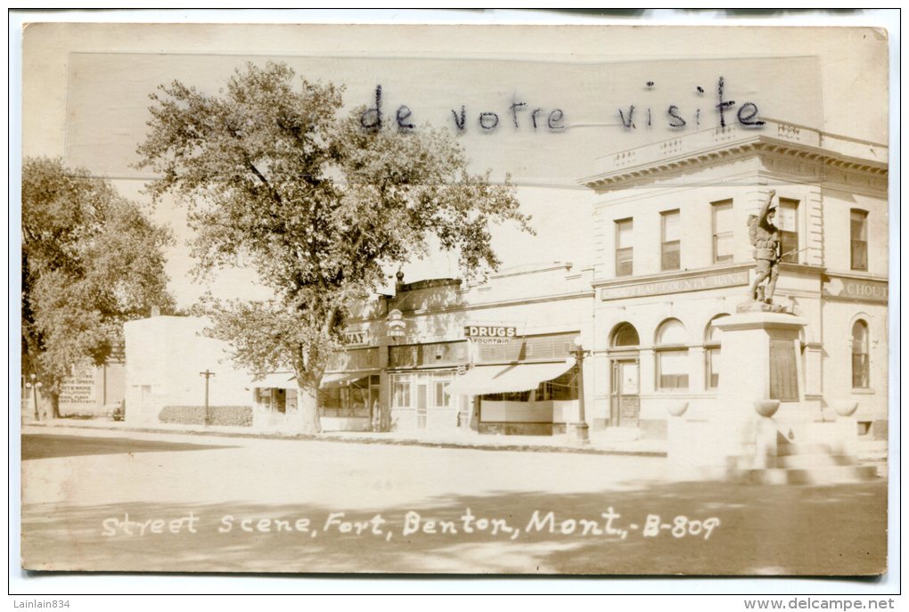 - Street Scène, Fort, Benton, Mont,  B-89, Rare, Real Photo, Non écrite, Glacée, TBE, Scans. - Autres & Non Classés