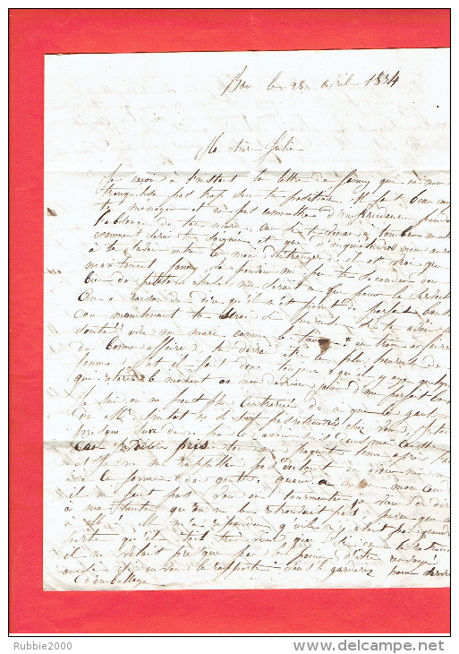 LETTRE DE BAR LE DUC MEUSE DU 29 AVRIL 1834 POUR PARIS PLACE DU DOYENNE PRES DU CARROUSEL - 1801-1848: Precursors XIX