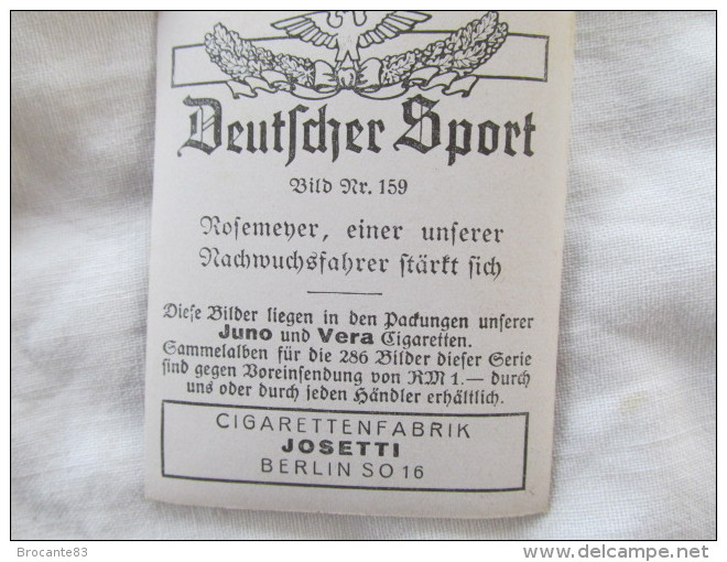 DEUTFCHER SPORT ROFEMEBER EINER  UNFERER CARTE CIGARETTE JOSETTI - Tarjetas