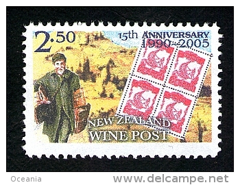 New Zealand Wine Post 1990-2005 Anniversary Of The Wine Post. Stamp On Stamp. - Other & Unclassified