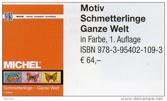 MICHEL Schmetterlinge Ganze Welt Motiv-Katalog 2015 Neu 64€ Color Topics Butterfly Catalogue The World 978-3-95402-109-3 - Verzamelingen