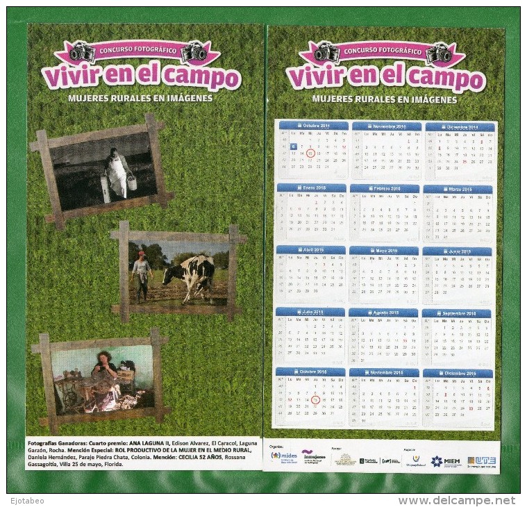 24 URUGUAY 2015 CALENDARIOS- Concurso Fotográfico-Mujeres Rurales En ElCampo - Kalender