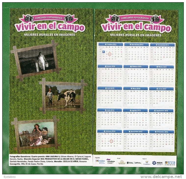 24 URUGUAY 2015 CALENDARIOS- Concurso Fotográfico-Mujeres Rurales En ElCampo - Kalenders