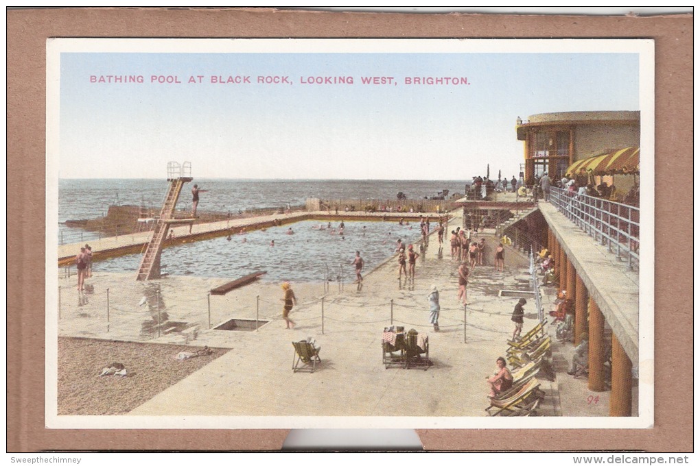 BRIGHTON BATHING POOL AT BLACK ROCK LOOKING WEST LIDO SWIMMING POOL - Brighton