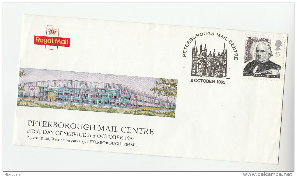 1995 PETERBOROUGH MAIL CENTRE COVER Stamps GB EVENT COVER First Day Of Post Service - Covers & Documents