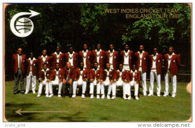 Caribbean - General, GPT, West Indies Cricket Team, 1CCMB000328, 2500ex, 1989, Used - Altri – America