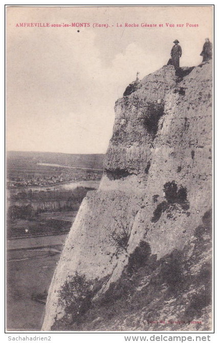 27. AMFREVILLE-SOUS-LES-MONTS. La Roche Géante Et Vue Sur Poses - Autres & Non Classés