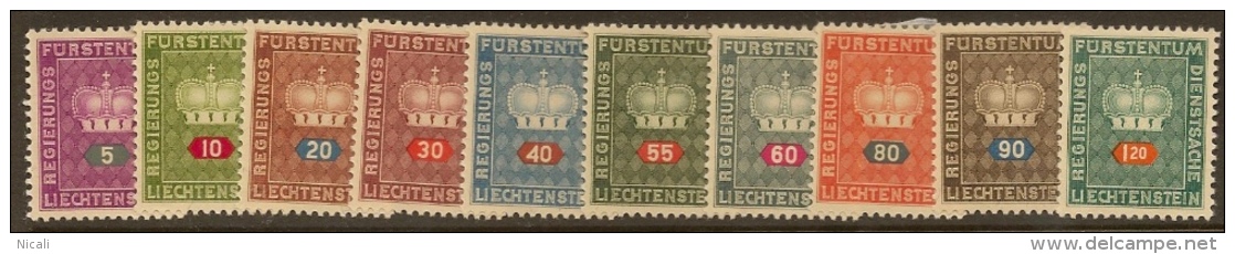 LIECHTENSTEIN 1950 Officials SG O287-96 HM GI141 - Service