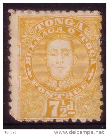 #032 - 1895 Early Tonga  SG 35  -  7 1/2d Yellow Orange - Cat £45.00 - Tonga (1970-...)