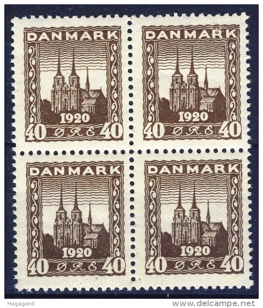 ##G1355. Denmark 1920. Reunion. Michel 112. MNH(**) Bloc Of 4. - Neufs