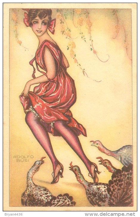 Adolpho Busi - Illustrateur - Italie - ** Femme & Dindes ** - Cpa N° 126_3 Carte En Bon état. - Busi, Adolfo