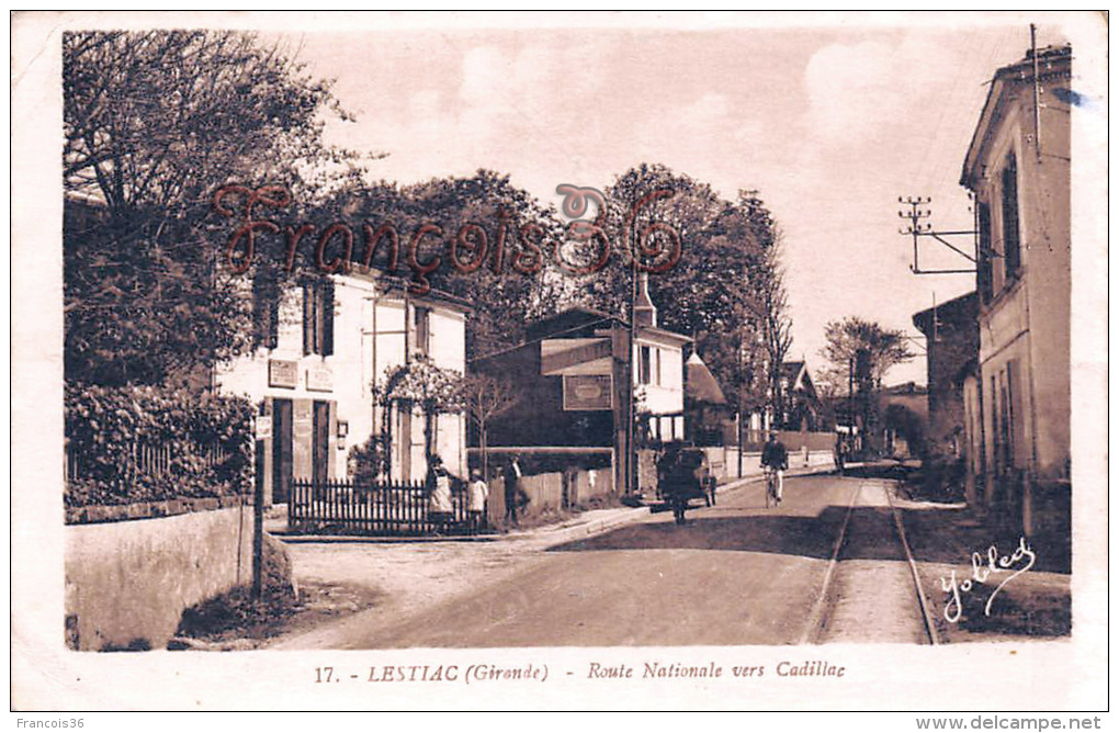 (33) Lestiac - Route Nationale Vers Cadillac - 2 SCANS - Autres & Non Classés