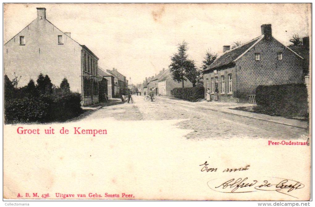 1 CP     Peer  Oudestraat    Groet Uit De Kempen     1903 - Peer