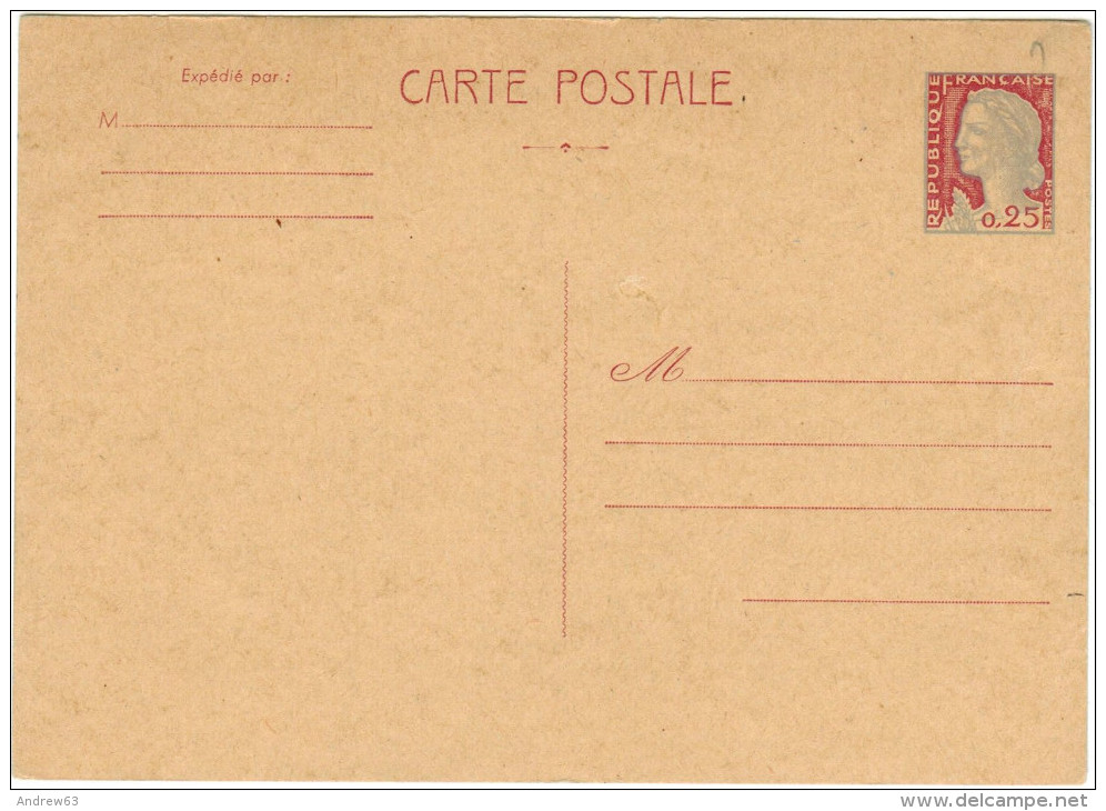 FRANCIA - France - 0,25 - Carte Postale - Post Card - Intero Postale - Entier Postal - Postal Stationary - Not Used/n... - Cartoline Postali E Su Commissione Privata TSC (ante 1995)