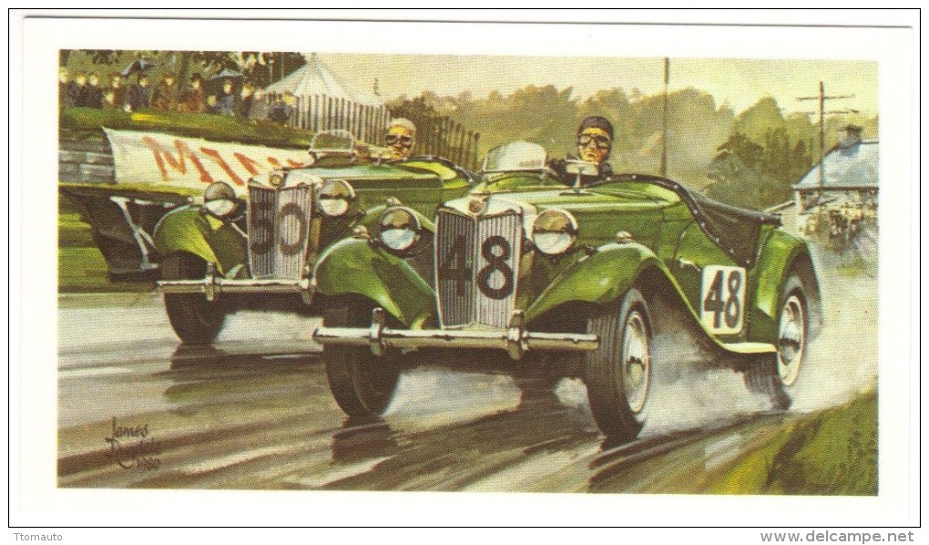 ´Famous MG Marques´ - Collector´s Card By Grandee - MG TD 2 Seater  (1950) - Artwork By James Dugdale - Voitures