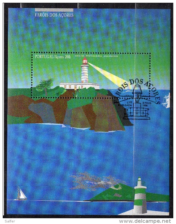 PORTOGALLO  1996  Faro Da Ponta Da Barca  BF  Usato / Used - Oblitérés