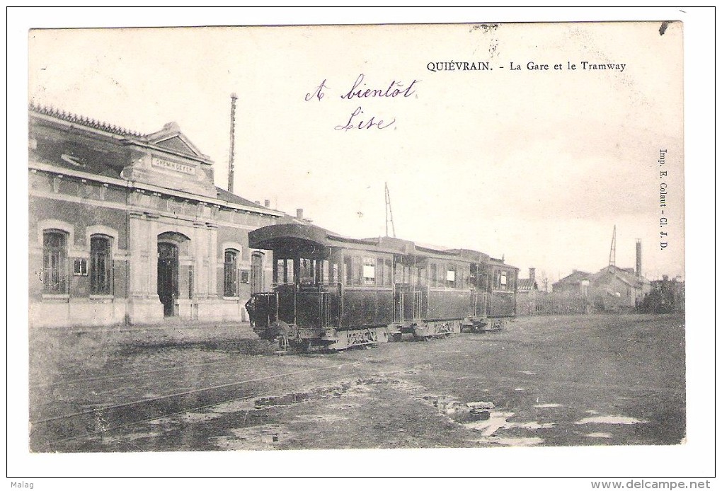 Quiévrain La Gare Et Le Tramway - Quiévrain