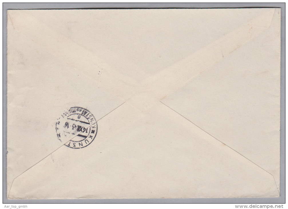 Heimat Tschechien SCHLAN 1943-12-13 R-Brief Nach Kunstadt - Lettres & Documents