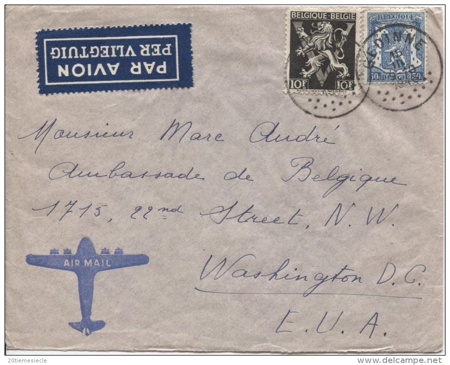 TP 689-426 S/L.Avion C.Gedinne En 1946 V.Washington USA AP829 - Lettres & Documents