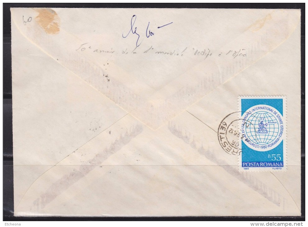 = Roumanie Georges Enescu 2 Timbres Dont 1 Au Verso Enveloppe Bucarest  13 03 86 - Postmark Collection