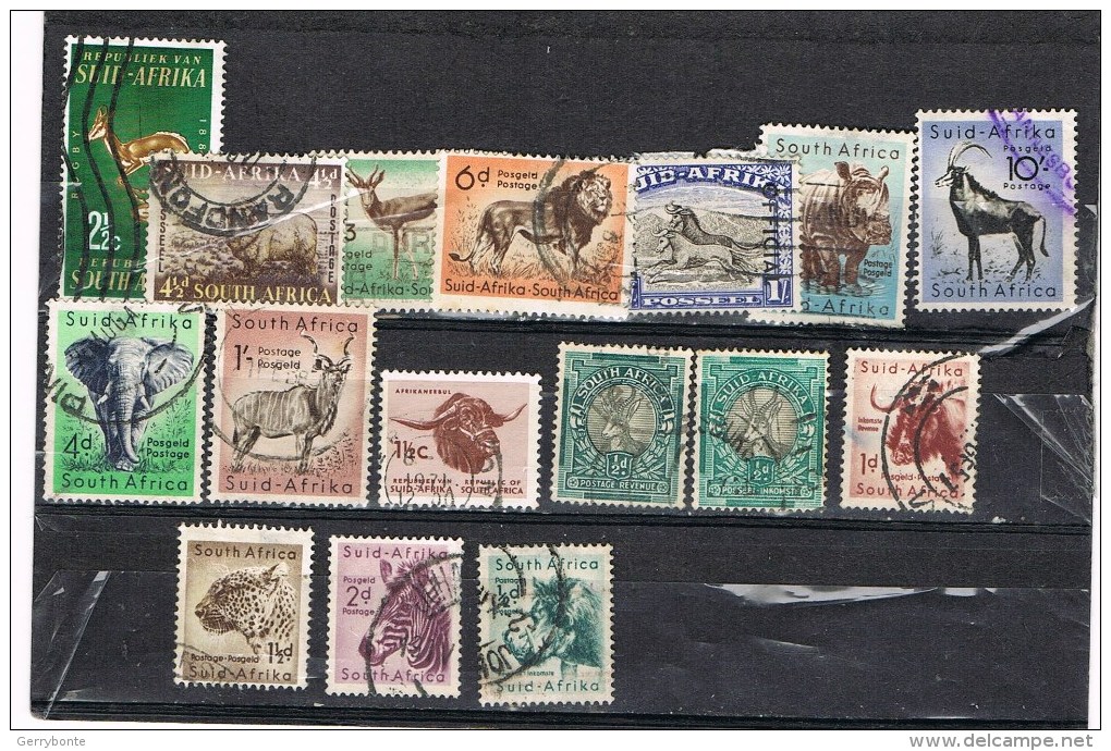 AFRIQUE DU SUD: FAUNE-LOT DE 16 TIMBRES DIFFERENTS OBLITERES - Gibier