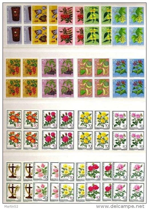 PJ 1972-1977+82 Blumen & Rosen : Zu-Nr 240-264+281-5 Im 4er-Block ** MNH (Zu CHF 129.00) - Ungebraucht