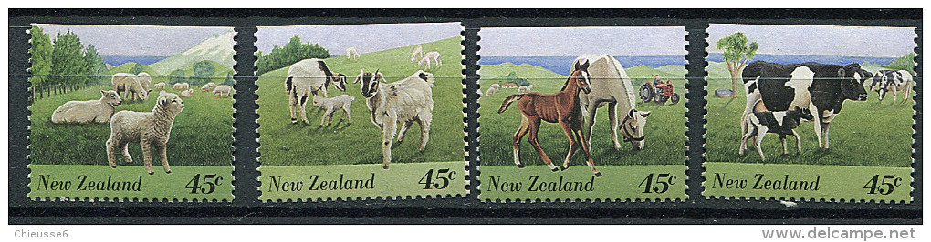(cl 9 - P17) Nelle Zélande ** Tbres De Série N° 1395 à 1404  (ref. Michel Au Dos) - (moutons, Chèvres, Chevaux, Vaches) - Oblitérés