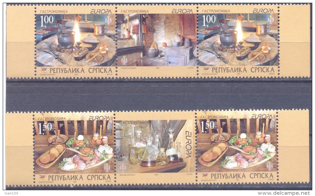 2005. Republic Serpska, Europa 2005, 2 Sets + 2 Labels, Mint/** - 2005