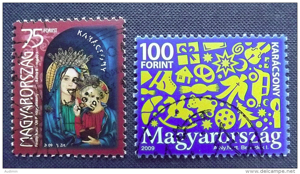 Ungarn 5385/6 Oo/ESST, Weihnachten 2009, Maria Und Jesus; Gemälde Von Masa Feszty (1895-1979) - Gebruikt