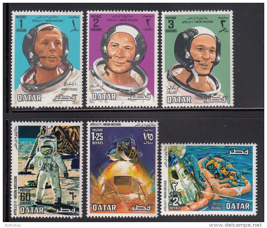 Qatar MH Scott #190-#195 Set Of 6 Apollo 11 Moon Mission - Qatar