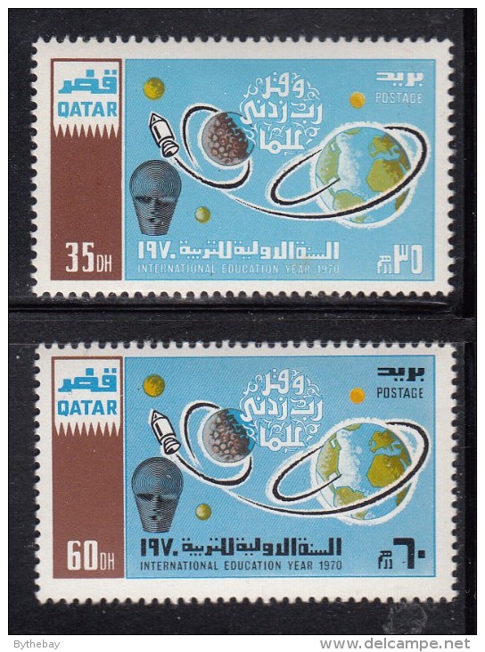 Qatar MH Scott #212-#213 Set Of 2 International Education Year - Qatar