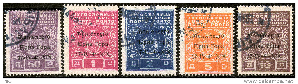 Monenegro Italian Occupation,1941 Porto Y&T#1-5,Mi#1-5,used,as Scan - Montenegro