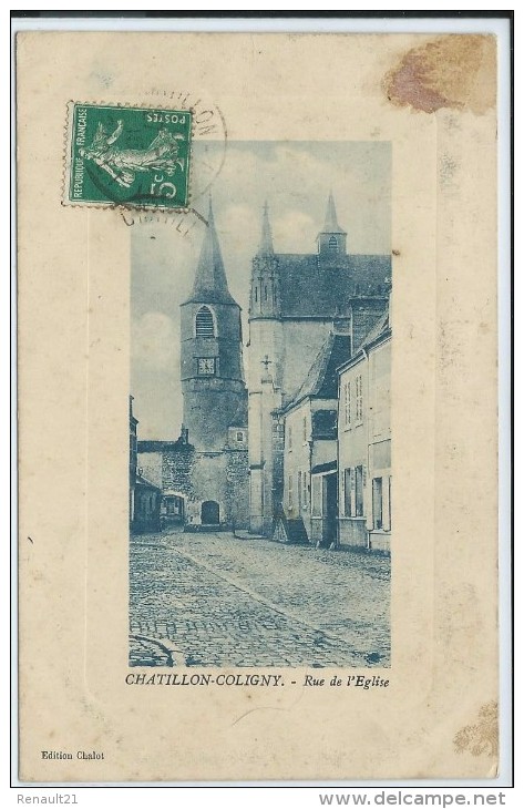 Chatillon Coligny-Rue De L'Église (Tachée En Haut à Droite,voir Scan) - Chatillon Coligny