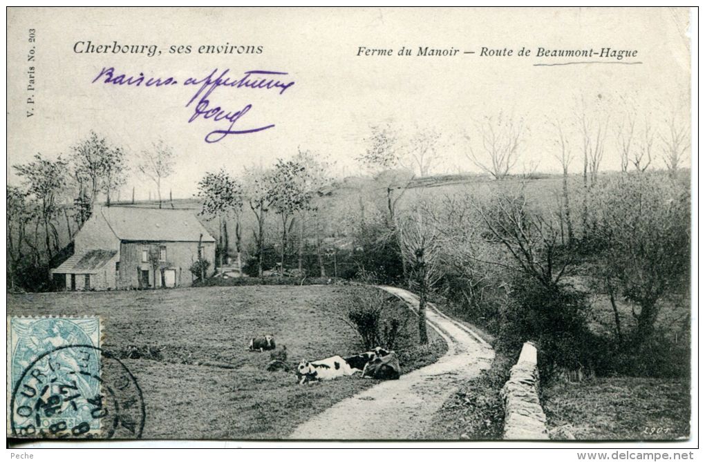 N°4684A -cpa Environs Cherbourg  -ferme Du Manoir-route Beaumont Hague - Beaumont