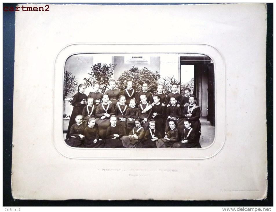 GRANDE PHOTOGRAPHIE 1876 : CORENC PENSIONNAT DES RELIGIEUSES DE LA PROVIDENCE JEUNES FILLES EUGENIE MONTAGNE ISERE 38 - Autres & Non Classés