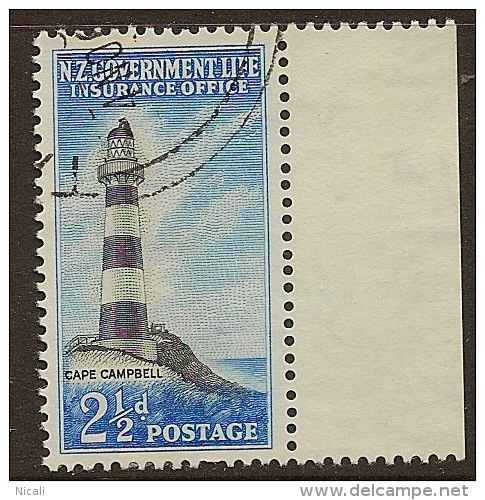 NZ 1947 2 1/2d Lighthouse SG L45 U ZO243 - Officials