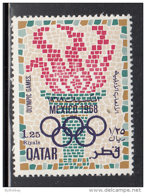 Qatar MNH Scott #144 1.25r Olympic Flame As Mosaic - 1968 Summer Olympics Mexico City - Qatar