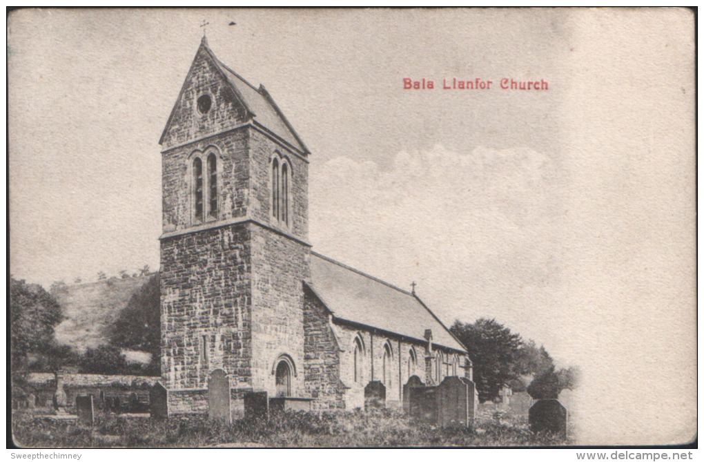 BALA LLANFOR CHURCH YSTRAD MEURIG CIRCLE POSTMARK Merionethshire Old Postcard - Merionethshire