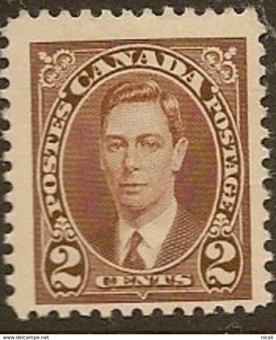 CANADA 1937 2c Brown KGVI SG 358 UNHM FD122 - Ungebraucht