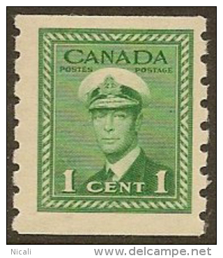 CANADA 1942 1c KGV Coil SG 389 UNHM FD125 - Rollo De Sellos