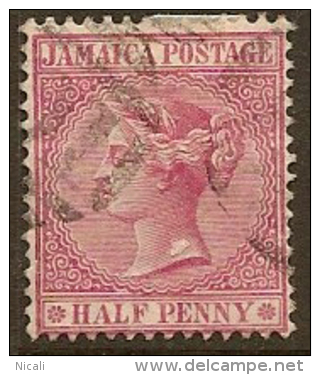 JAMAICA 1883 1/2d Claret QV SG 7 U GD21 - Jamaica (...-1961)