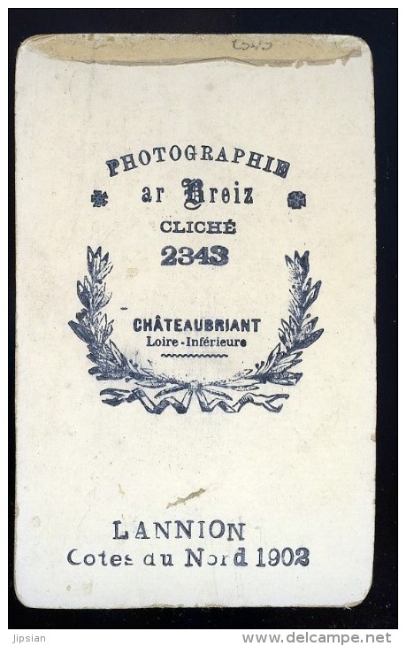 Photographie CDV  Photographe Ar Breiz  à Lannion 1902 JA15 47 - Old (before 1900)