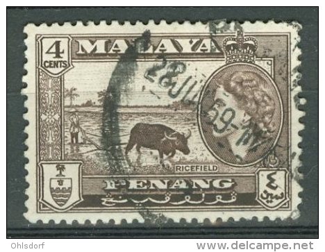 MALAYA - PENANG 1957: ISC 46 / YT 40 / Sc 47 / SG 46 / Mi 46, O - FREE SHIPPING ABOVE 10 EURO - Penang