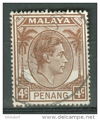 MALAYA - PENANG 1949-52: ISC 6 / YT 6 / Sc 6 / SG 6 / Mi 6, O - FREE SHIPPING ABOVE 10 EURO - Penang