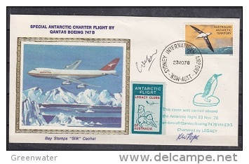 Australia 1978  Special Antarctic Flight By Qantas Boeing 747B Cover "Silk" (20126) - Brieven En Documenten