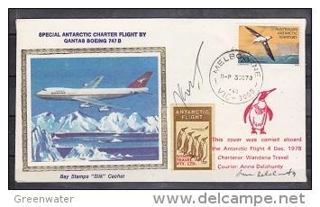 Australia 1973  Special Antarctic Flight By Qantas Boeing 747B Cover "Silk" (20127) - Brieven En Documenten