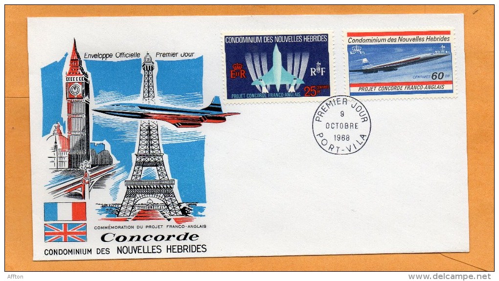 New Hebrides 1968 FDC Projet Concorde - FDC
