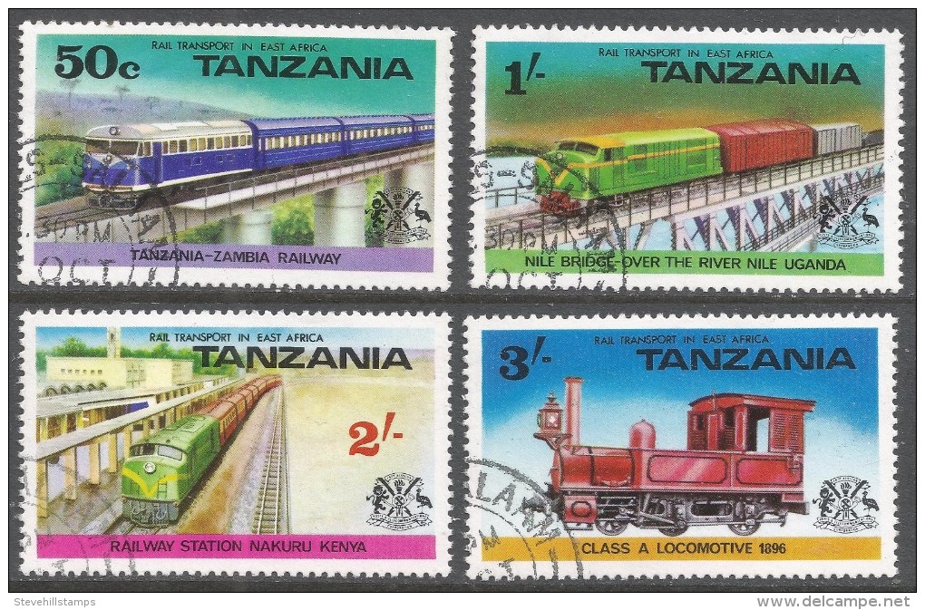 Tanzania. 1976 Railway Transport. Trains. Used Complete Set. SG 187-190 - Tanzania (1964-...)