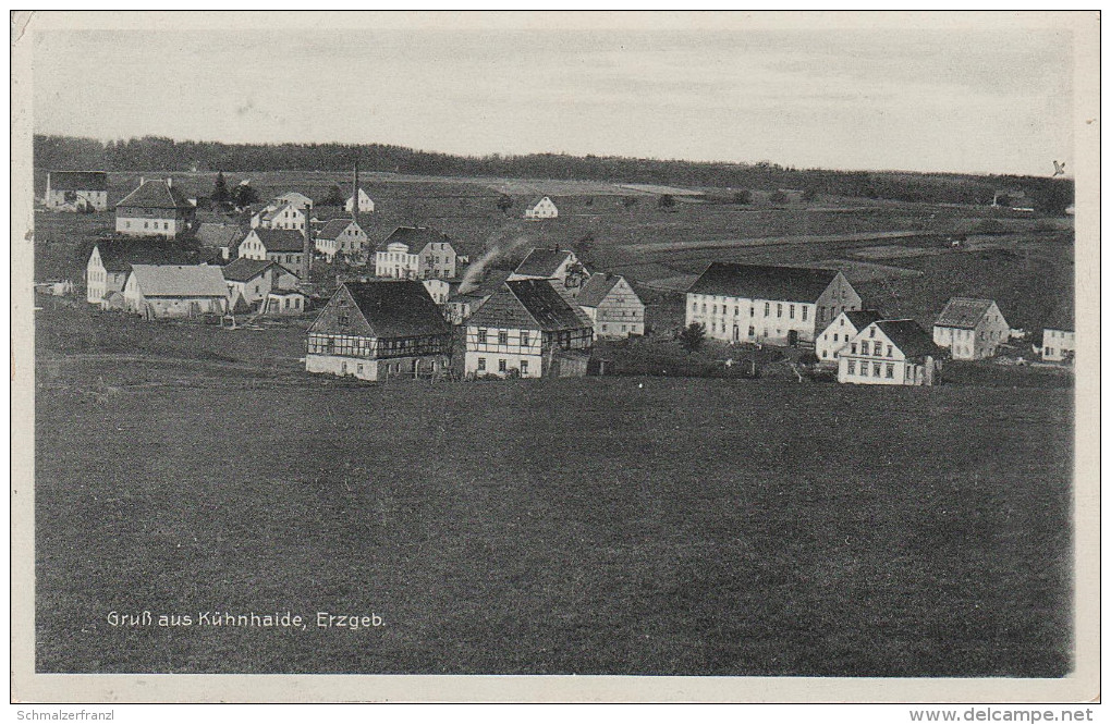 AK Kühnhaide Erzgebirge A Marienberg Reitzenhain Rübenau Olbernhau Pobershau Satzung Zöblitz Kienhaid Feldpost Stempel - Zoeblitz